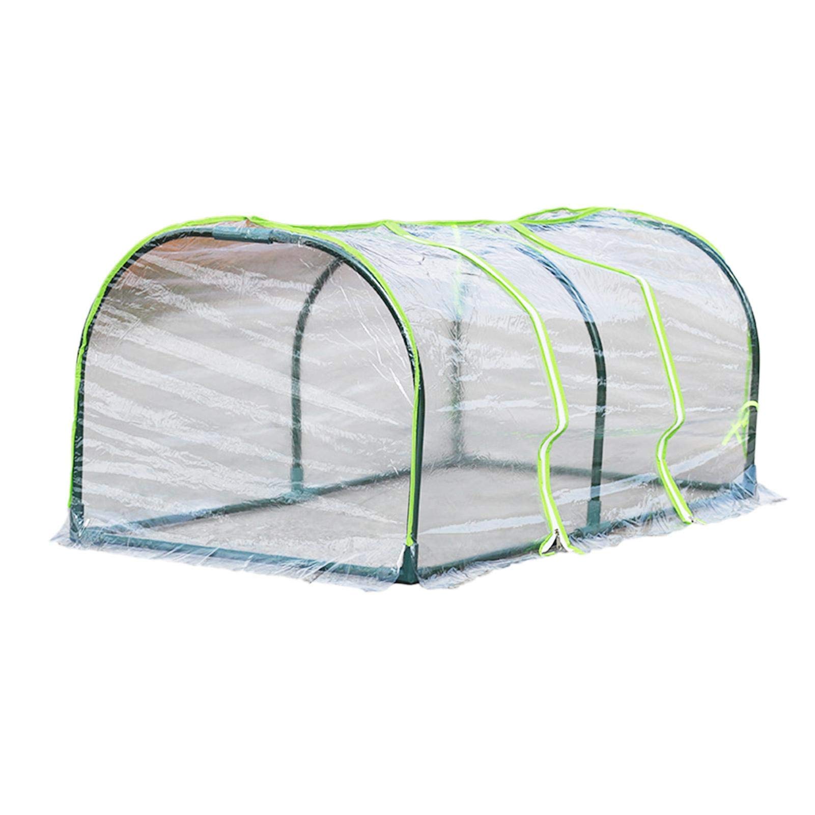 Premium Transparent PVC Walk-in Greenhouse Tunnel - Heavy Duty Steel Frame for Plant Growth, Cold-Proof & Thermal Insulation Garden Planting Shed with Dual Zipper Doors | Ideal for Year-Round Gardening, Seed Starting & Protecting Plants from Harsh Weather
