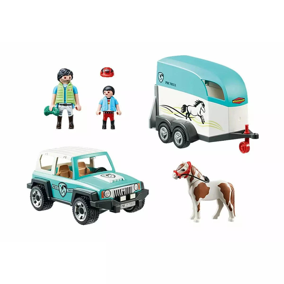 LEGO City Car with Pony Trailer Toy Set 70511 - Interactive Building Kit for Kids, Perfect for Creative Play & Farm Animal Adventures