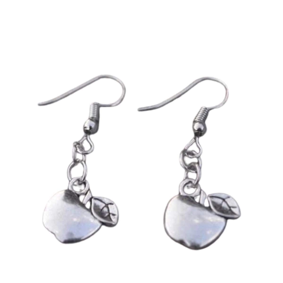 Apple Charm Earrings for Teachers - Sterling Silver Dangle Earrings for Women | Perfect Teacher Appreciation Gift & Back to School Jewelry | Ideal for Classroom Wear, Teacher's Day & Retirement Gifts