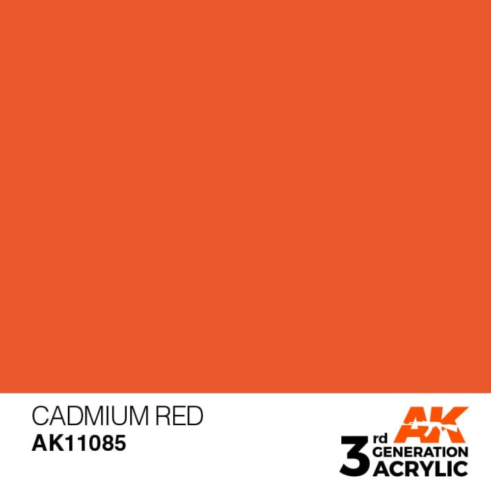 AK Interactive AK11085 Cadmium Red Acrylic Paint - 17ml Bottle (3rd Generation) for Miniature Painting, Model Kits & Warhammer Figures