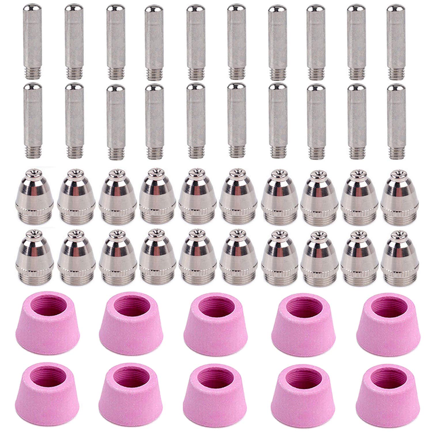 Amico CUT5060-100, 100-Pcs Plasma Cutter Consumables Kit - Nozzles, Electrodes, Cups for AMICO CUT-50, APC-50/60, CTS-200, CUT-45M/55M - Perfect for Metal Cutting, Welding & Fabrication Projects