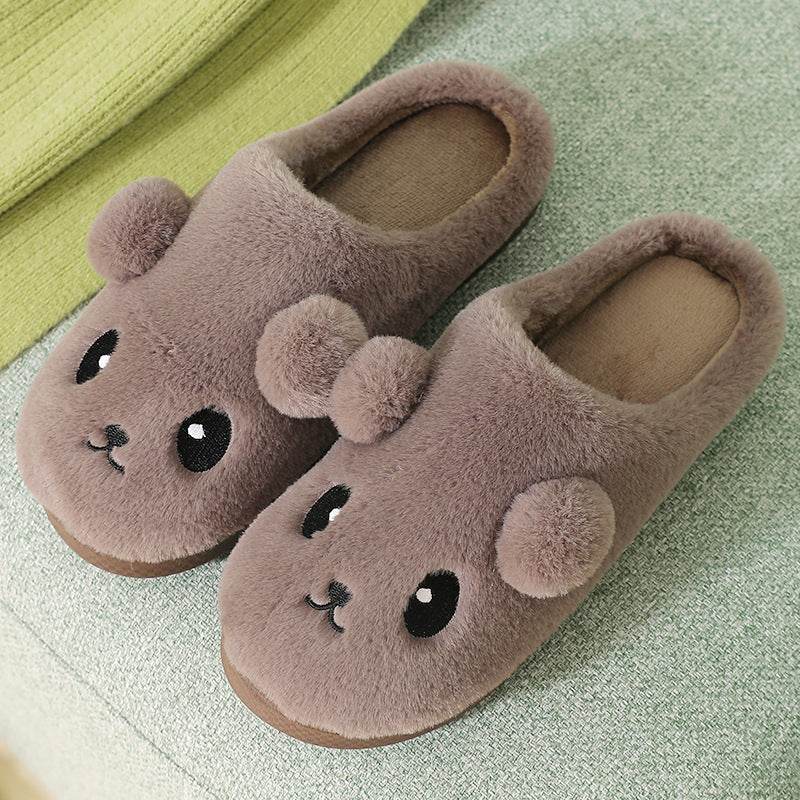 Cute Thick Sole Plush Slippers for Women - Soft & Cozy Indoor/Outdoor House Shoes - Perfect for Home, Lounge, and Dorm Comfort