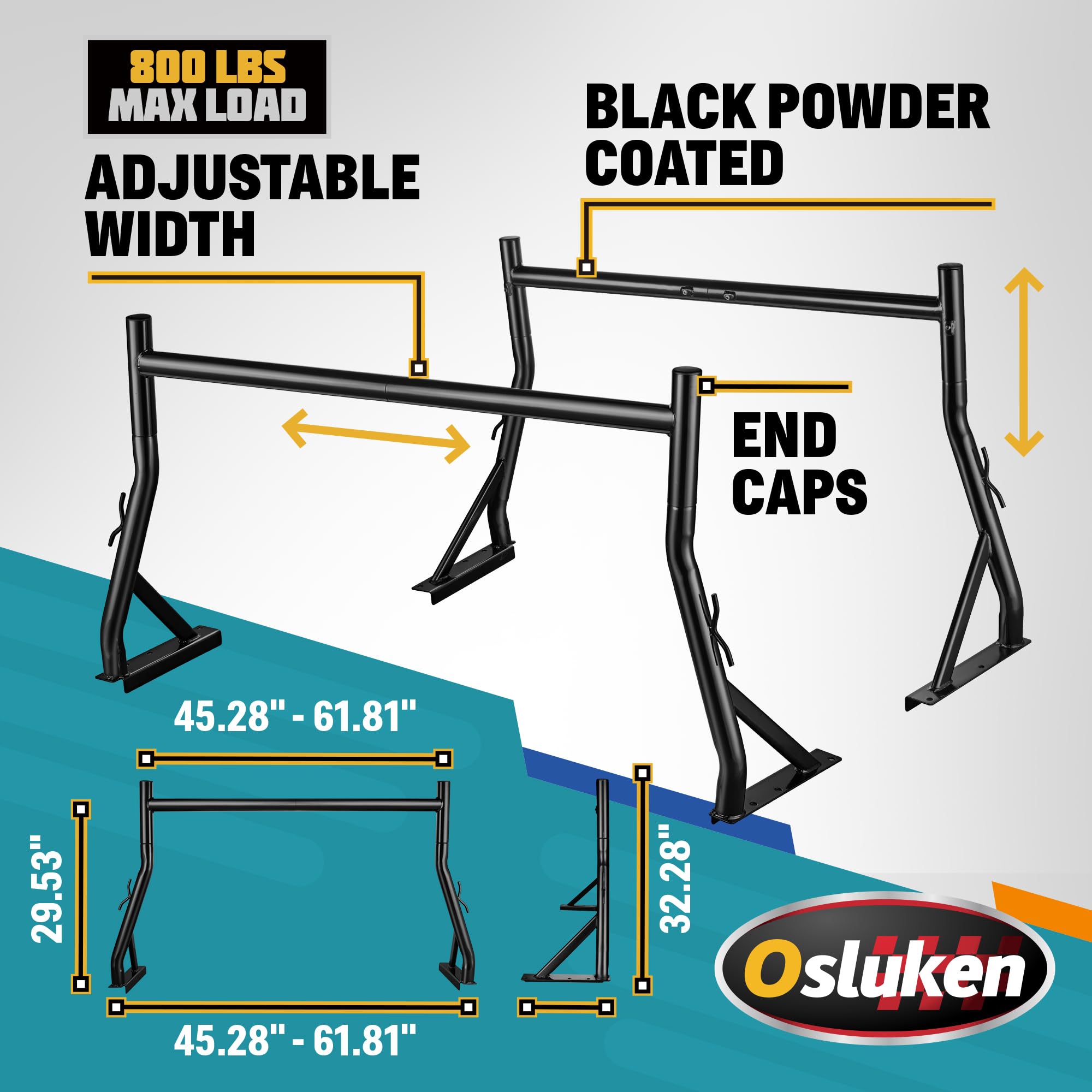 Extendable Truck Ladder Rack 51.97