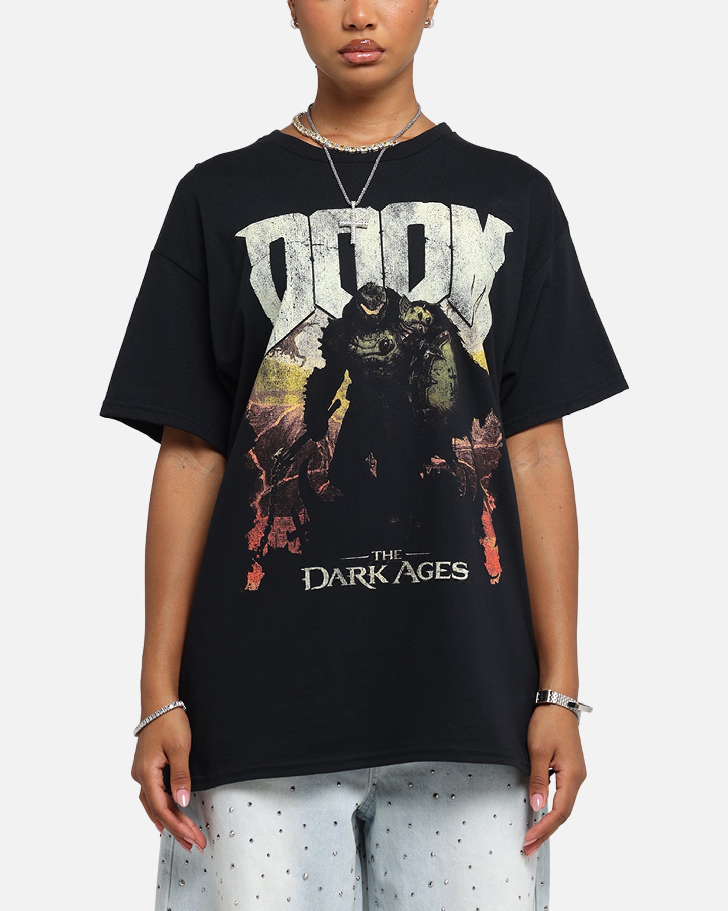 73 Studio X Doom Dark Ages Black Graphic T-Shirt - Official Licensed Gaming Tee for Men - Perfect for Gaming Events, Cosplay & Casual Wear