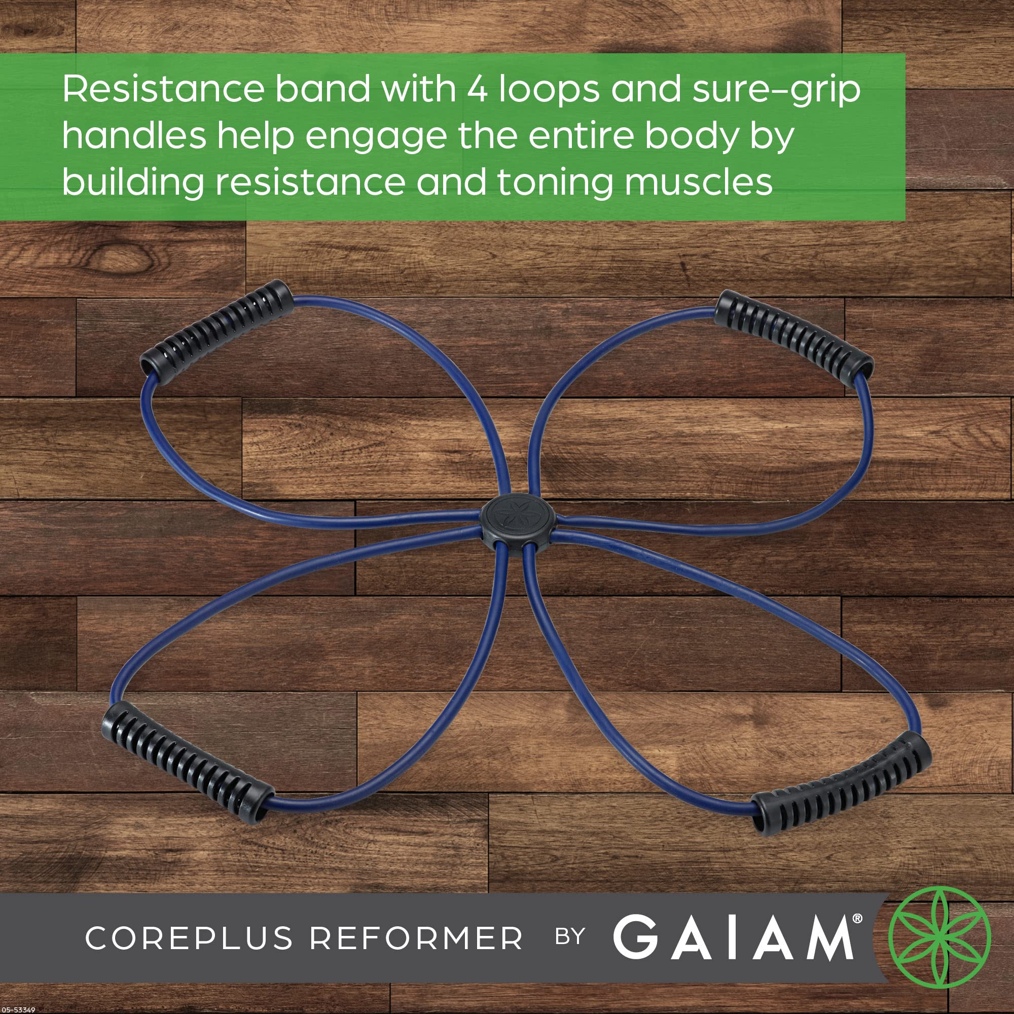 Gaiam Pilates Coreplus Reformer Resistance Band Kit - Home Gym Equipment for Full Body Workout - Tone Muscles & Build Strength - Ergonomic Handles with Digital Workout Guide - Perfect for Home Pilates, Yoga & Strength Training