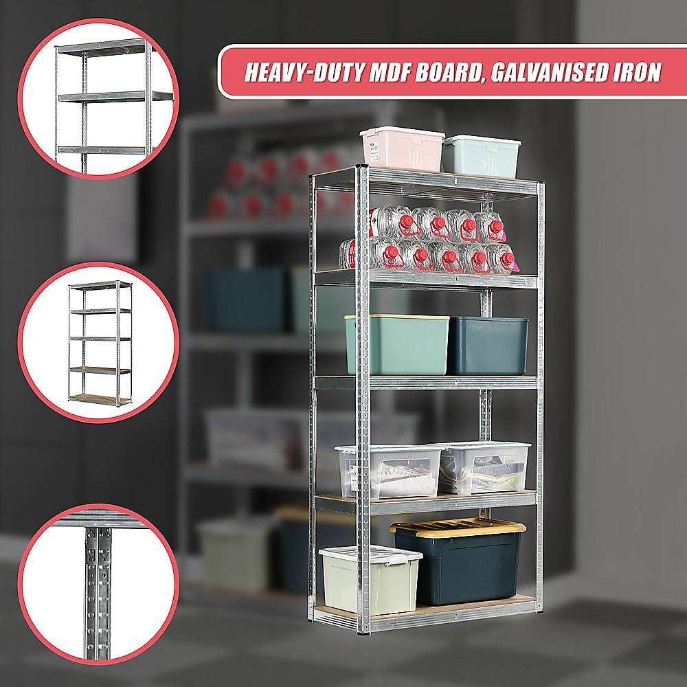 1.8M Heavy Duty Steel Warehouse Shelving Rack - Industrial Storage Shelves for Garage, Pallet & Warehouse Organization | Durable Metal Racking for Home & Business Storage Solutions