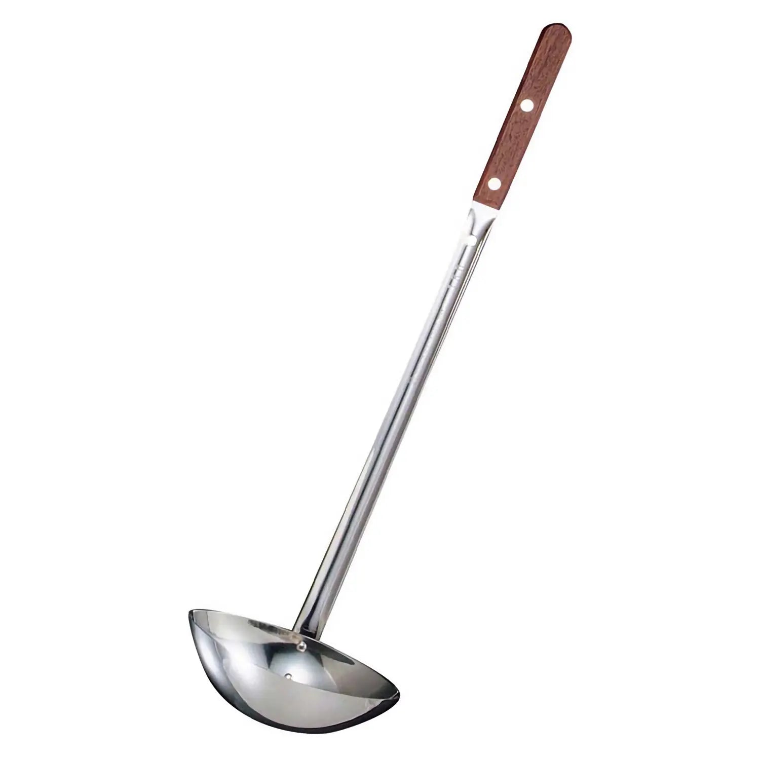 Premium Stainless Steel Double-Sided Scooping Ladle with Ergonomic Wooden Handle - Ideal for Cooking, Serving, and Measuring Ingredients in Kitchen & Outdoor BBQ