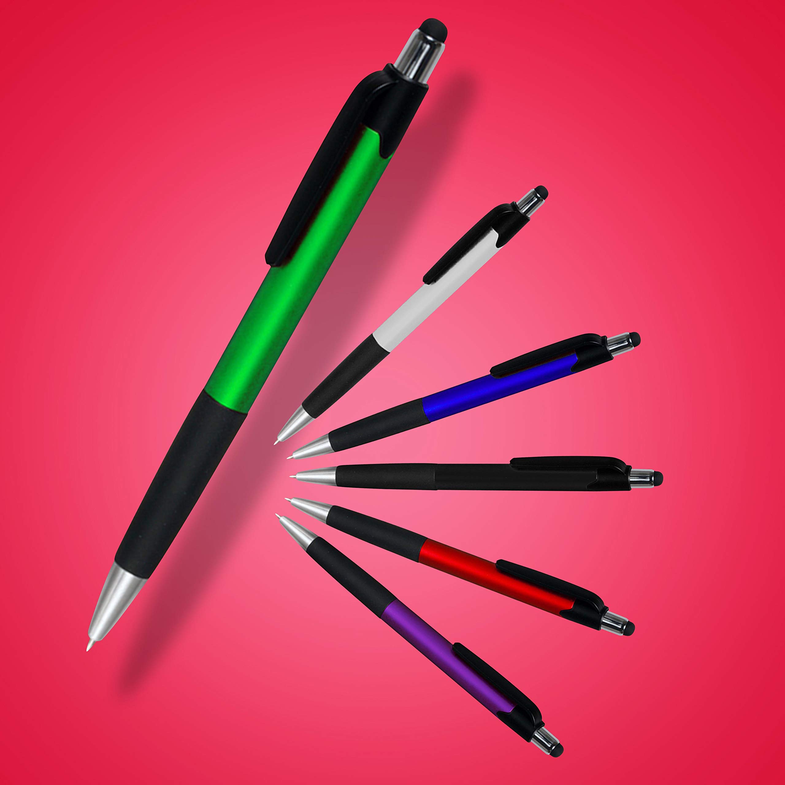 10 Pack Touch Screen Stylus Pens - Metallic Green Plastic Stylus Pens for iPad, Tablet, Drawing & Note Taking