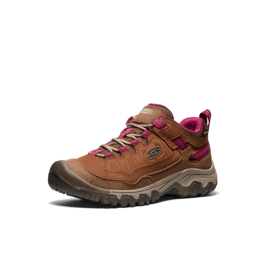 Women's Targhee IV Waterproof Hiking Shoes - Bison/Beaujolais Color | Lightweight & Durable Trail Running Shoes for Outdoor Adventures & Mountain Trekking