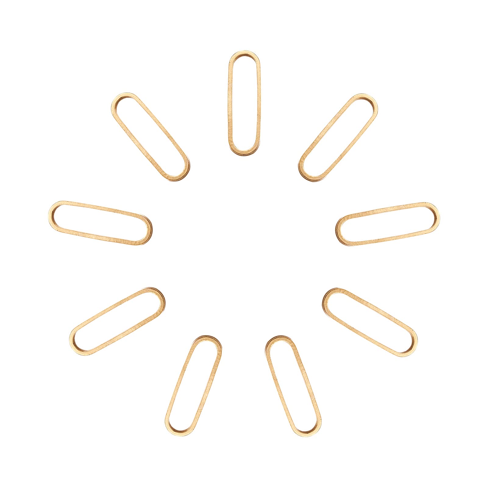 FASHEWELRY 100Pcs Brass Soldered Linking Rings - Hollow Geometric Oval Hanging Charms, 18K Gold Plated Connectors for Jewelry Making (20x6mm) - Perfect for Necklaces, Bracelets & DIY Craft Supplies