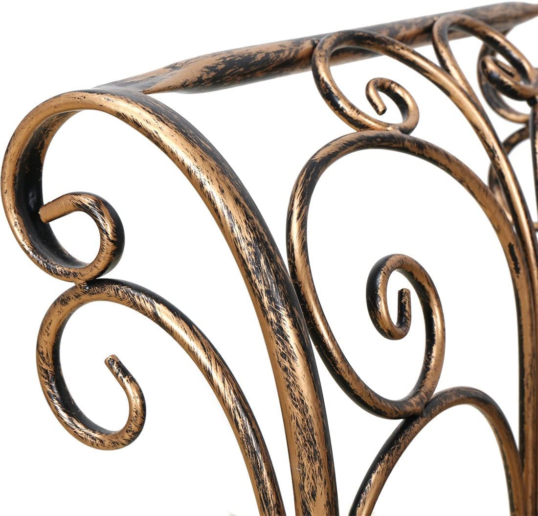 Antique Bronze Metal Garden Bench - 2 Seater Outdoor Bench for Garden, Yard, Patio, Porch & Sunroom - Perfect for Relaxing, Entertaining & Enhancing Outdoor Decor
