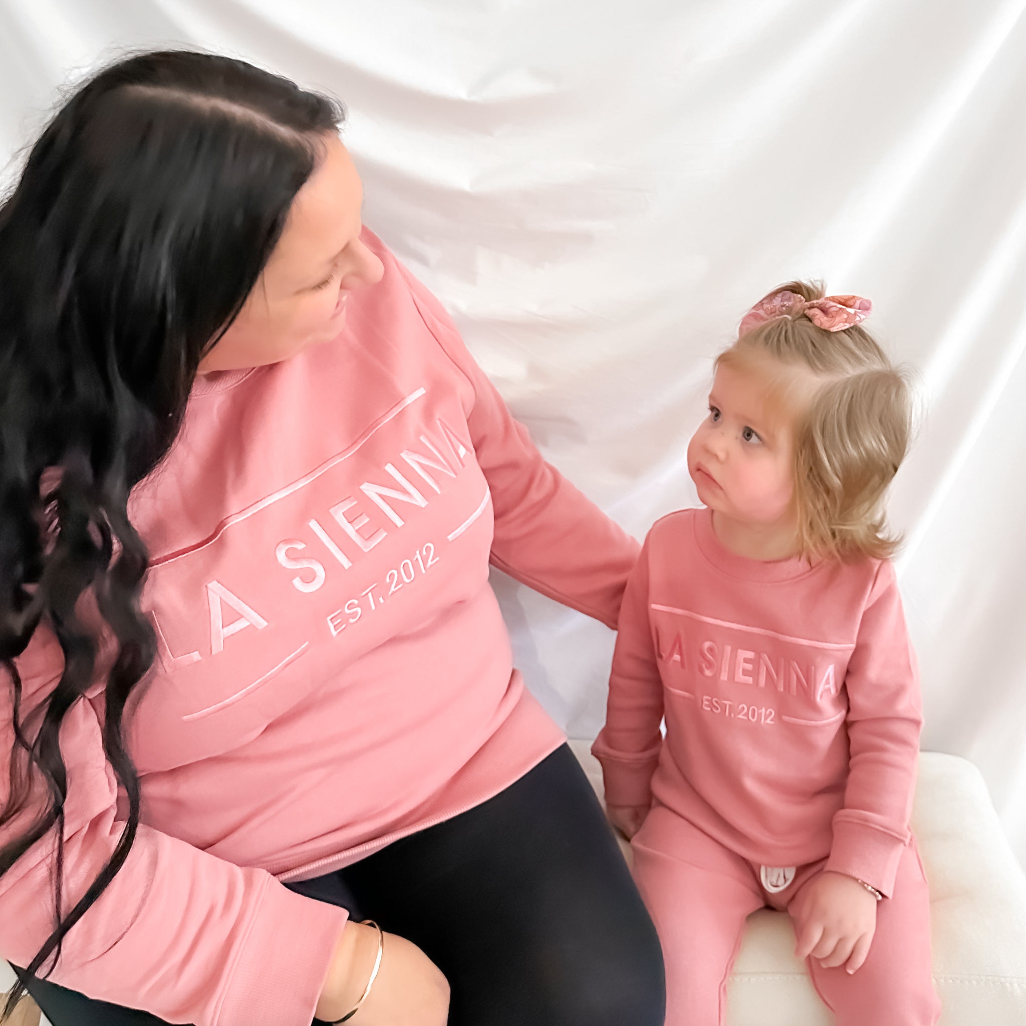 Stylish Mummy Crew Neck Logo Jumper in Cinder Rose - Soft Cotton Sweater for Women, Perfect for Casual Outfits, Family Photos & Cozy Fall Days