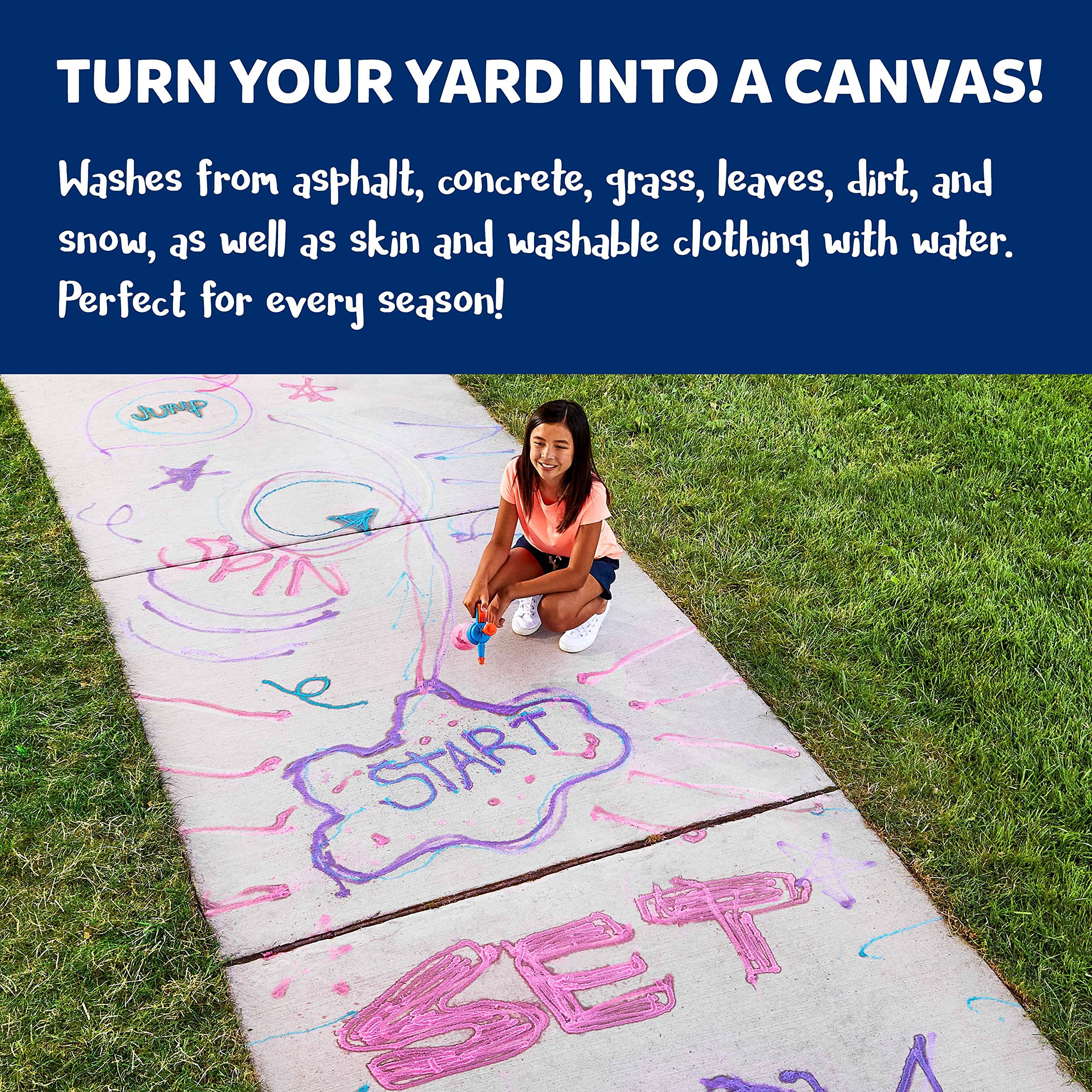 Elmer's Spray It! Outdoor Washable Liquid Chalk Kit with Sprayer & 4 Refills - Fun Sidewalk Art for Kids, Driveway Games & Creative Outdoor Play