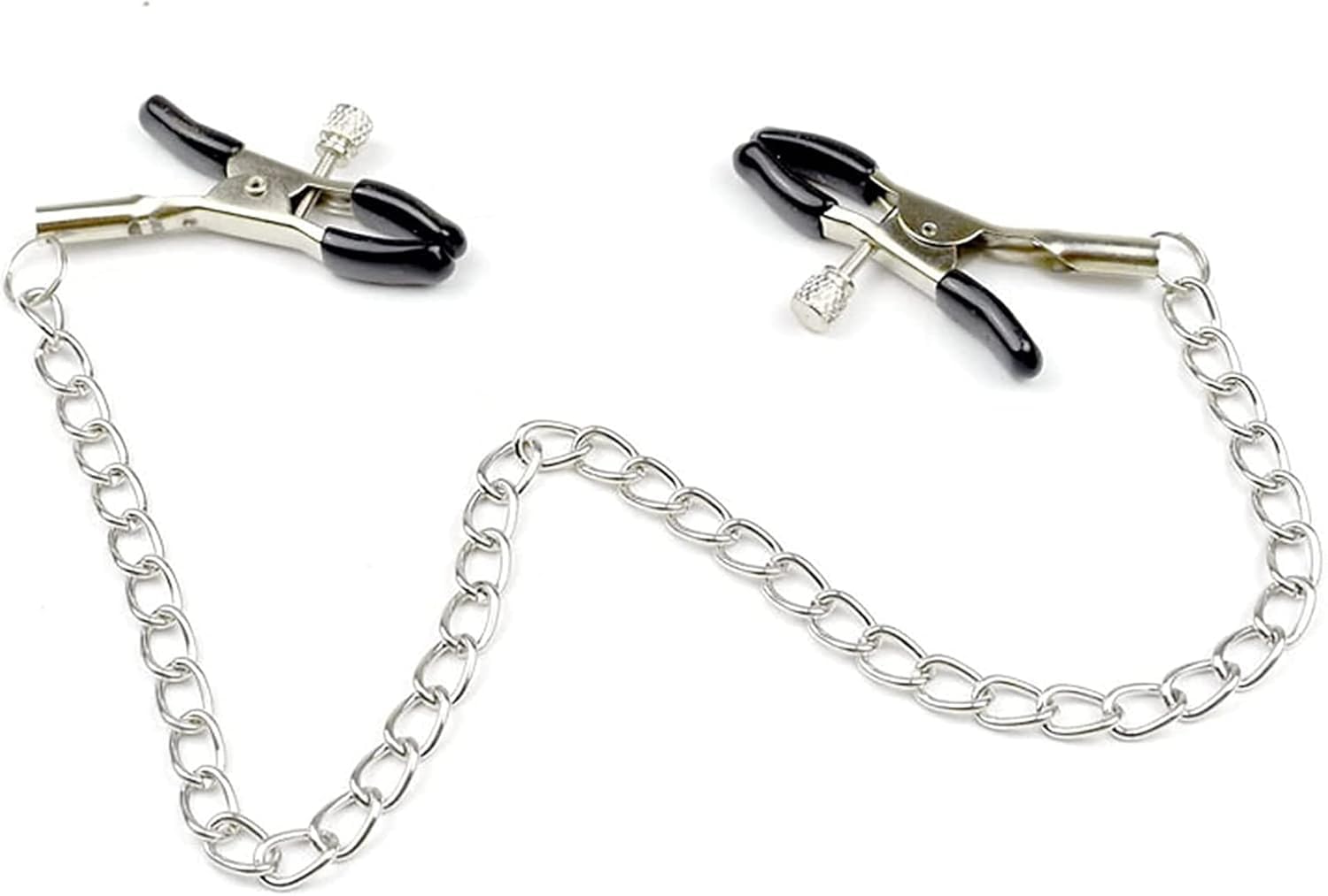 2024 Premium BDSM Nipple Clamps with Chain - Non-Piercing Metal Nipple Clips for Women & Men - Adjustable Buckle Design for Sensual Play - Adult Toys for Couples & BDSM Enthusiasts (Perfect for Role Play & Sensory Exploration)