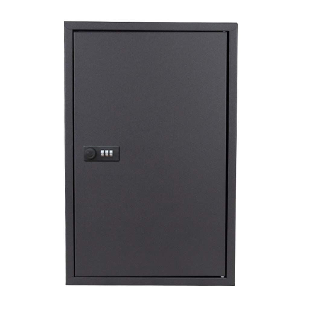 48-Bit Wall Mounted Key Cabinet with Password Lock - Secure Key Storage Box for Home, Office & Real Estate - Durable 30x10x46cm Key Organizer (Color: Black) - Perfect for Property Managers, Landlords & Organized Homes
