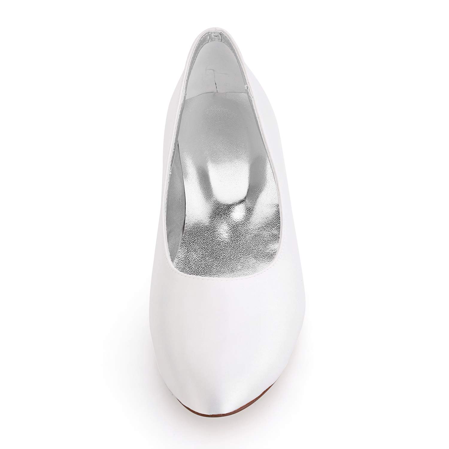JIAJIA K5371 Women's Bridal Wedding Shoes - Closed Toe Dyeable Satin Flats for Bride, Bridesmaids & Formal Occasions - Perfect for Church Ceremonies, Receptions & Special Events