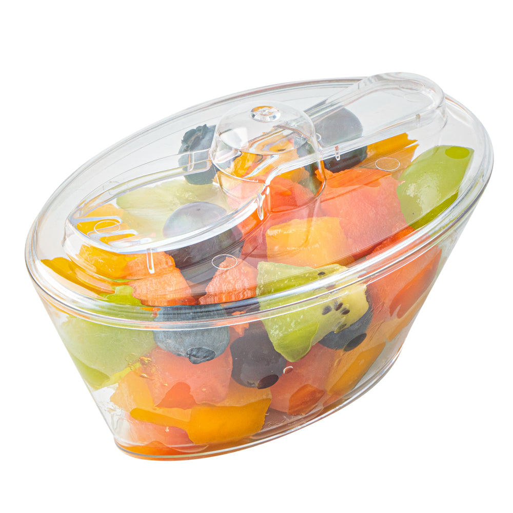 4 oz Clear Plastic Deli Containers with Lids & Sporks - 100 Pack (4.5
