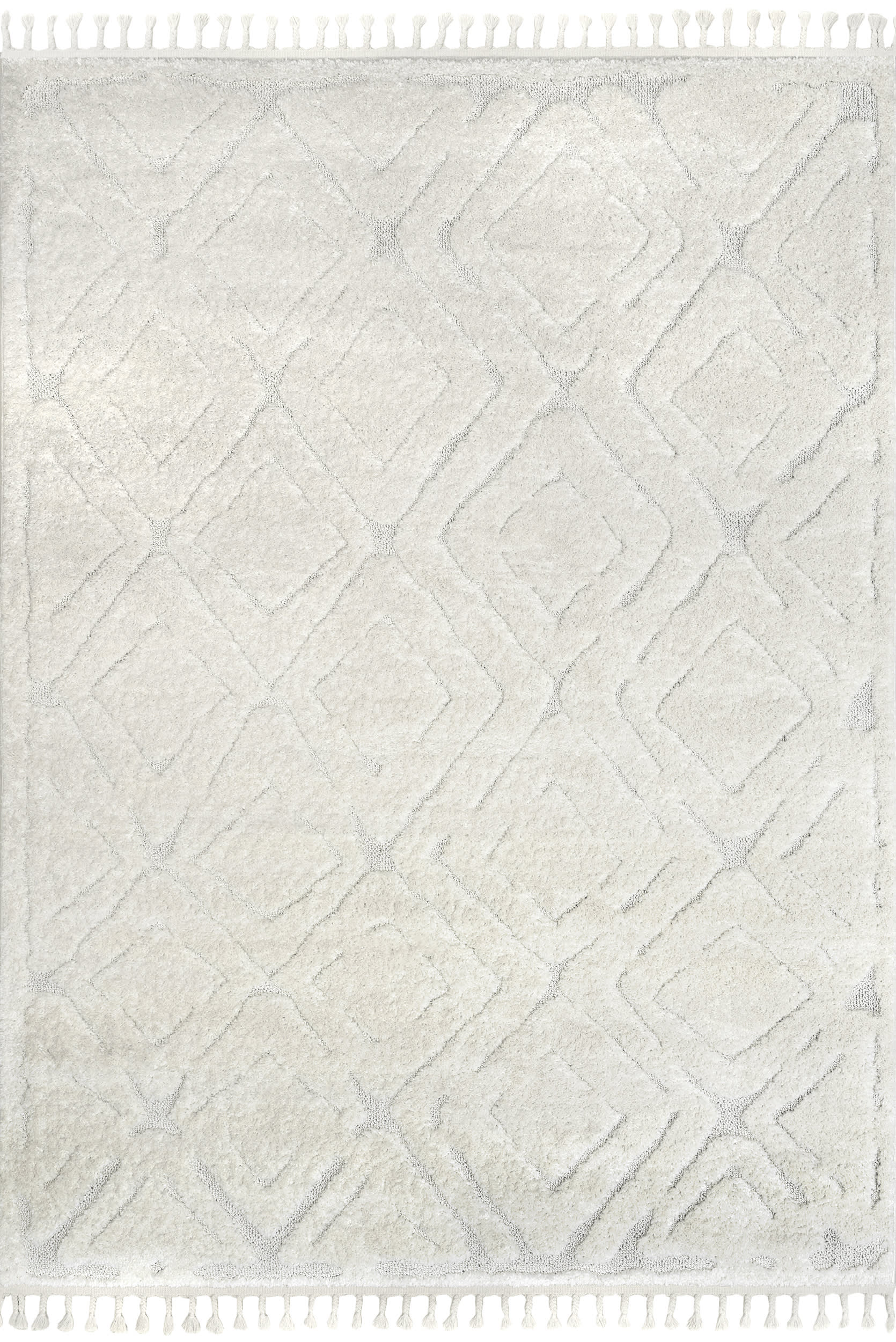 Chantria Textured Tiled Rug - Soft Cream Area Rug for Living Room, Bedroom & Dining Room - Non-Slip Floor Mat for Home Decor