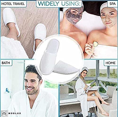 Diktmark Men's Disposable Slippers - Soft & Comfortable Hotel Slippers for Travel, Spa, Home & Guest Use - Breathable Non-Slip Indoor Footwear (Pack of 10)