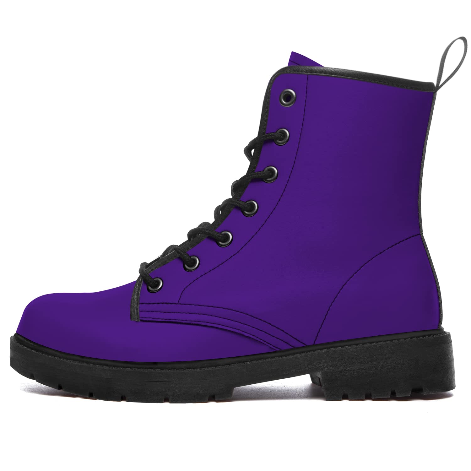 Purple Combat Boots for Women & Men - Waterproof Lace Up Anti-Slip Platform Boots - Perfect for Outdoor Hiking, Winter Fashion & Gift Giving