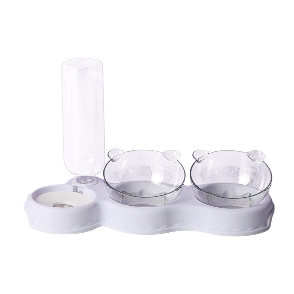 Automatic Pet Feeder with Double Bowls - Dog & Cat Food and Water Dispenser for Home, Travel, and Outdoor Use