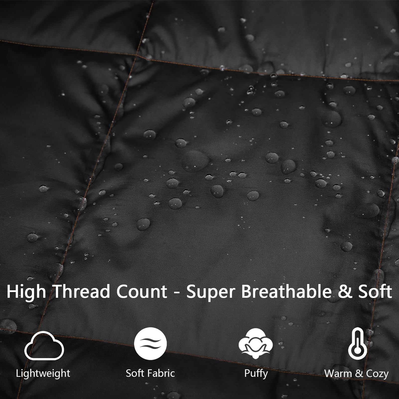 Lightweight Packable Down Alternative Camping Blanket - Waterproof Windproof Travel Blanket for Outdoors, Beach, Hiking & Airplane - Perfect for Picnics, Camping Trips and Cozy Flights