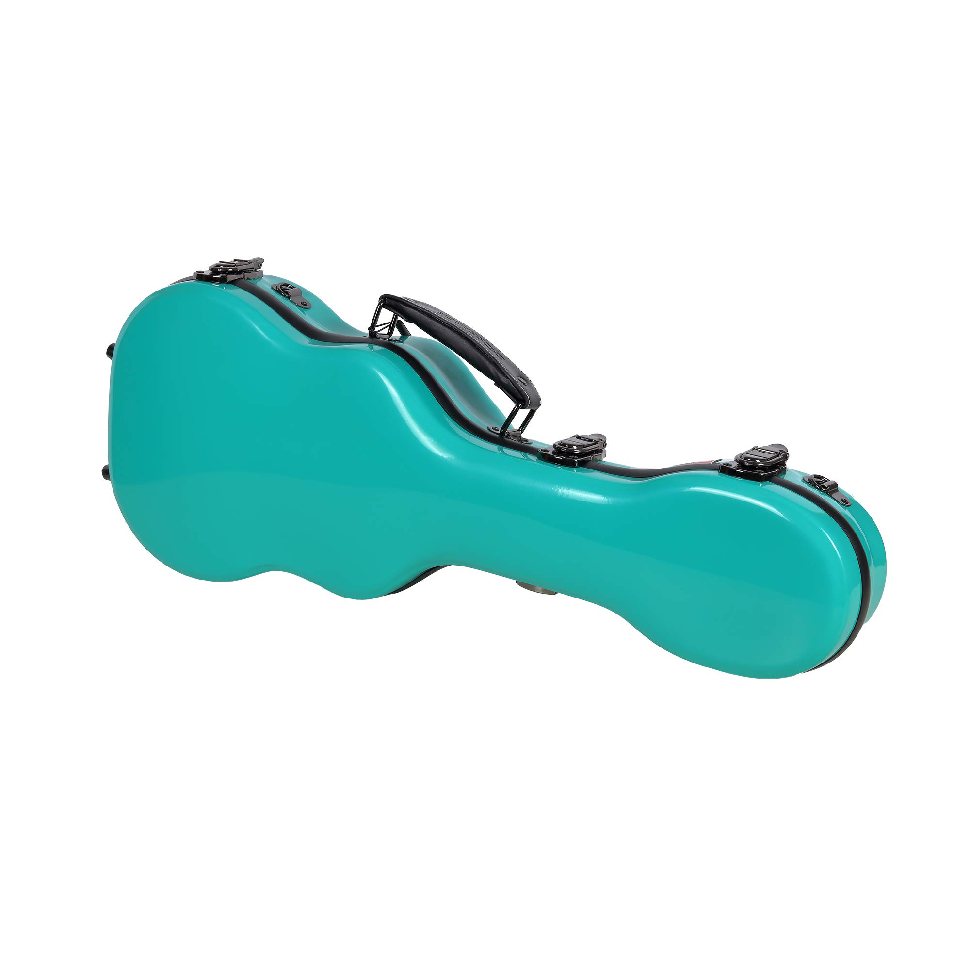 Crossrock Thick Padded Hardshell Fiberglass Concert Ukulele Case - Turquoise Blue - Perfect for Travel, Performances & Ukulele Protection