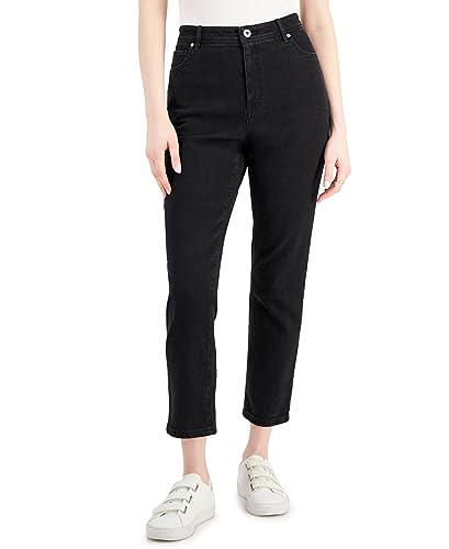 Style & Co. Women's High Rise Slim Leg Ankle Jeans - Washed Black Denim Pants for Casual Wear & Everyday Outfits | Comfortable Stretch Jeans for Work, Dating & Weekend