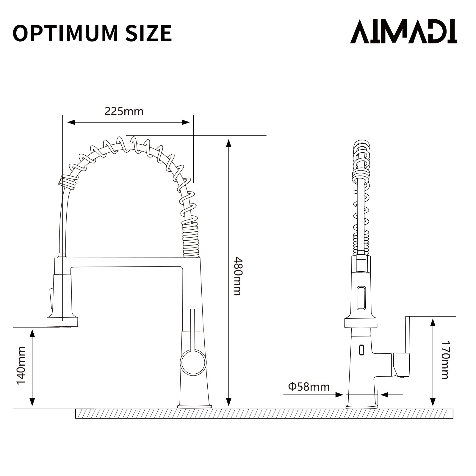 AIMADI Touchless Kitchen Faucet with Pull Down Sprayer - High Arc Stainless Steel Smart Sensor Faucet, Brushed Nickel - Perfect for Modern Farmhouse, Bar, and Commercial Kitchens