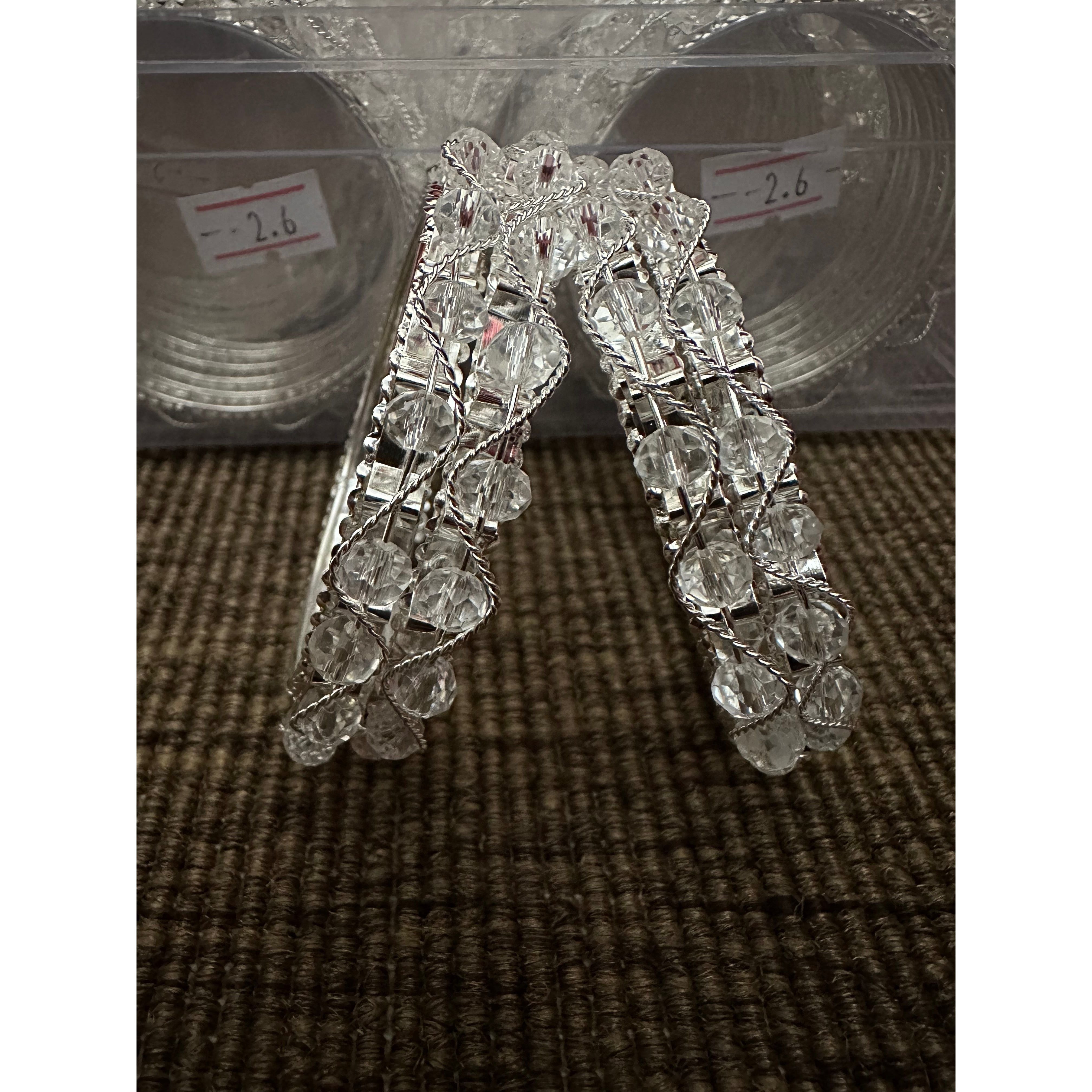 Stylish Metal Mesh Work Twisted Wires Rhinestone Bangles - Elegant Fashion Bracelets for Women, Perfect for Parties, Weddings & Everyday Wear