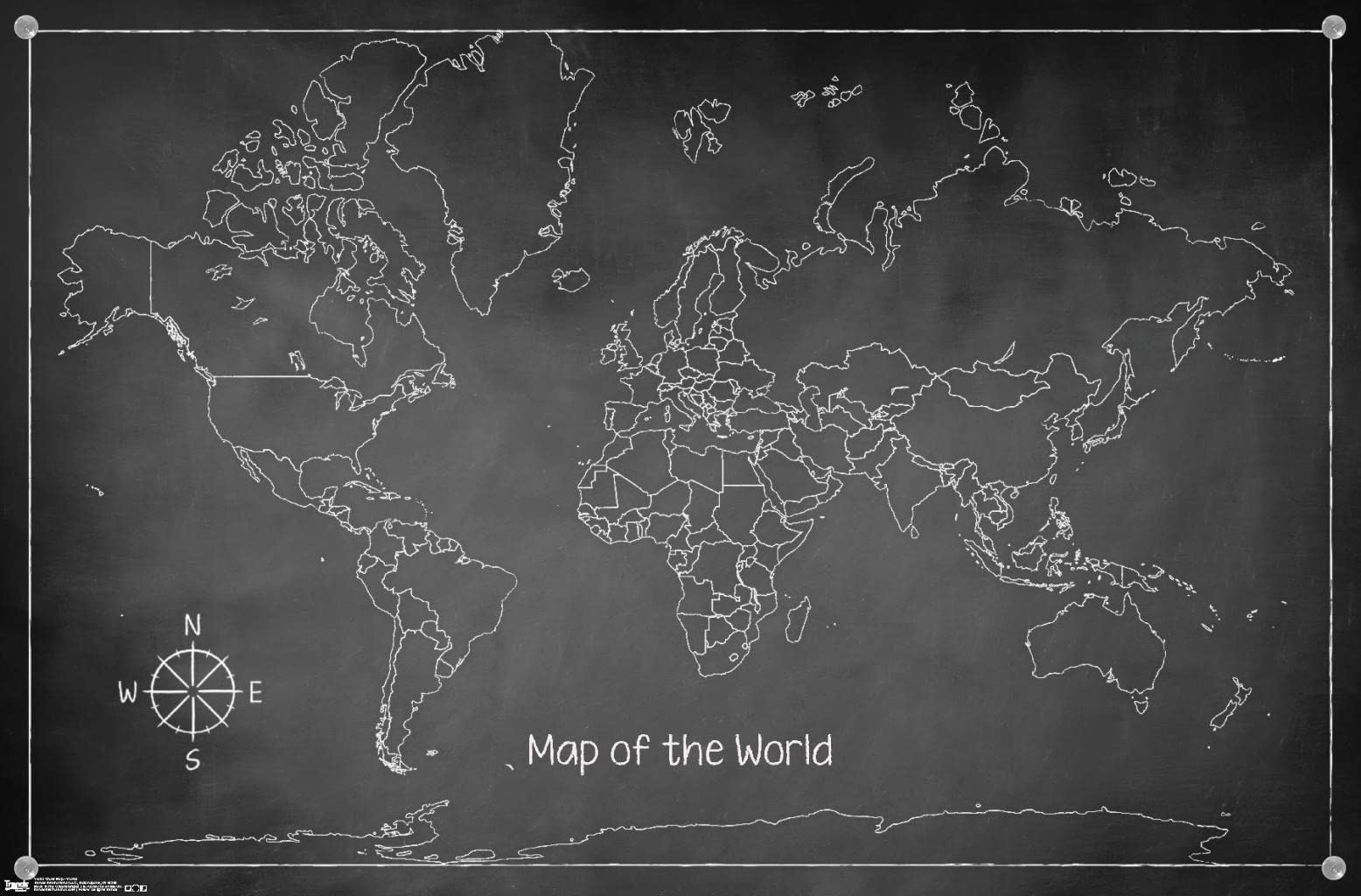 World Map Wall Poster with Push Pins - Travel Planning & Geography Decor for Home, Office, or Classroom
