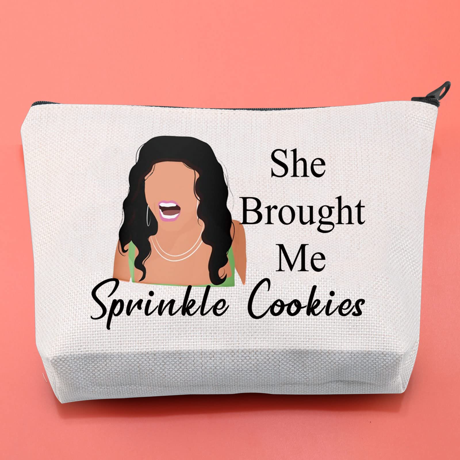 BLUPARK RHONJ TV Show Inspired Makeup Bag - Real Housewives Gift for Fans (Sprinkle Cookies Design) - Perfect Cosmetic Organizer for Travel, Home & Office Use