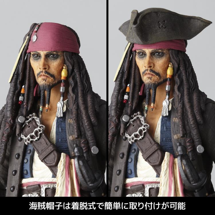 Amazing Yamaguchi Revoltech Action Figure - Pirates of the Caribbean Jack Sparrow (2023 Release) NR006 - Highly Poseable Collectible for Display & Photography