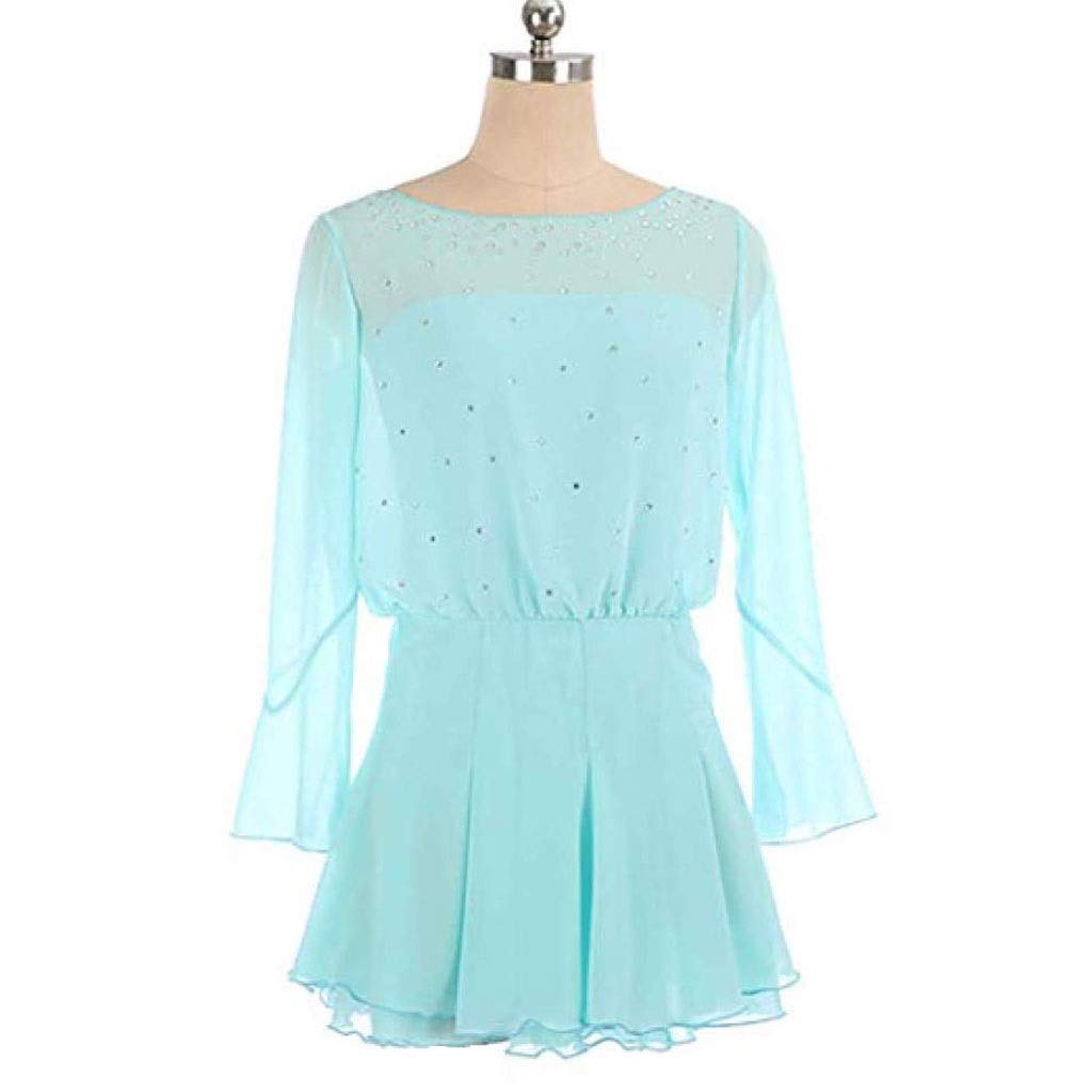 Professional Figure Skating Dress Long Sleeve for Girls - Competition & Performance Ice Skating Costume - Perfect for Ice Shows, Championships & Practice Sessions