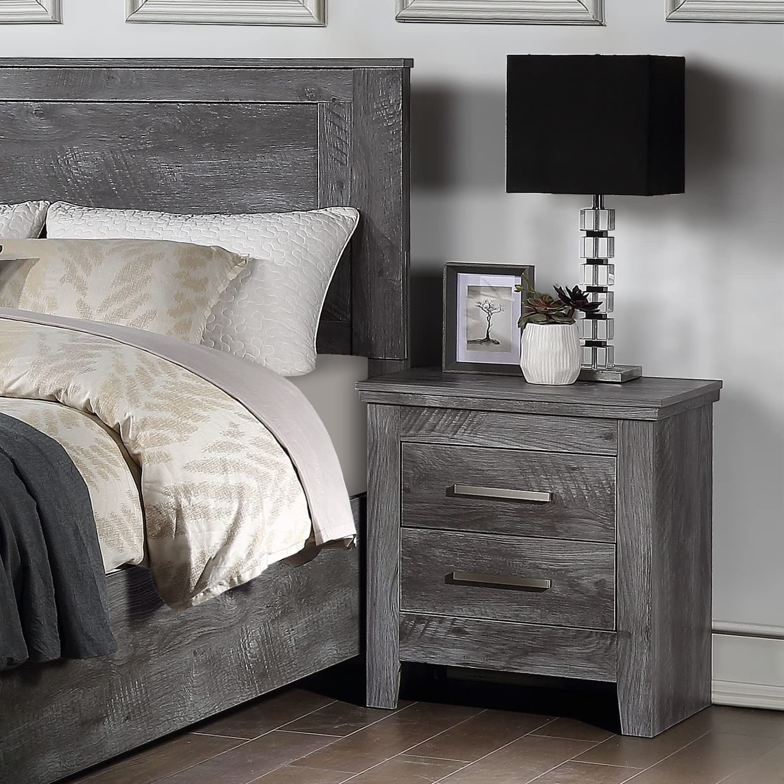 Modern Nightstand with Storage Drawer & Shelf - Bedside Table for Bedroom, Living Room, Office - Compact End Table with Cabinet for Small Spaces (Brown) - Perfect for Storing Books, Lamps & Bedroom Essentials