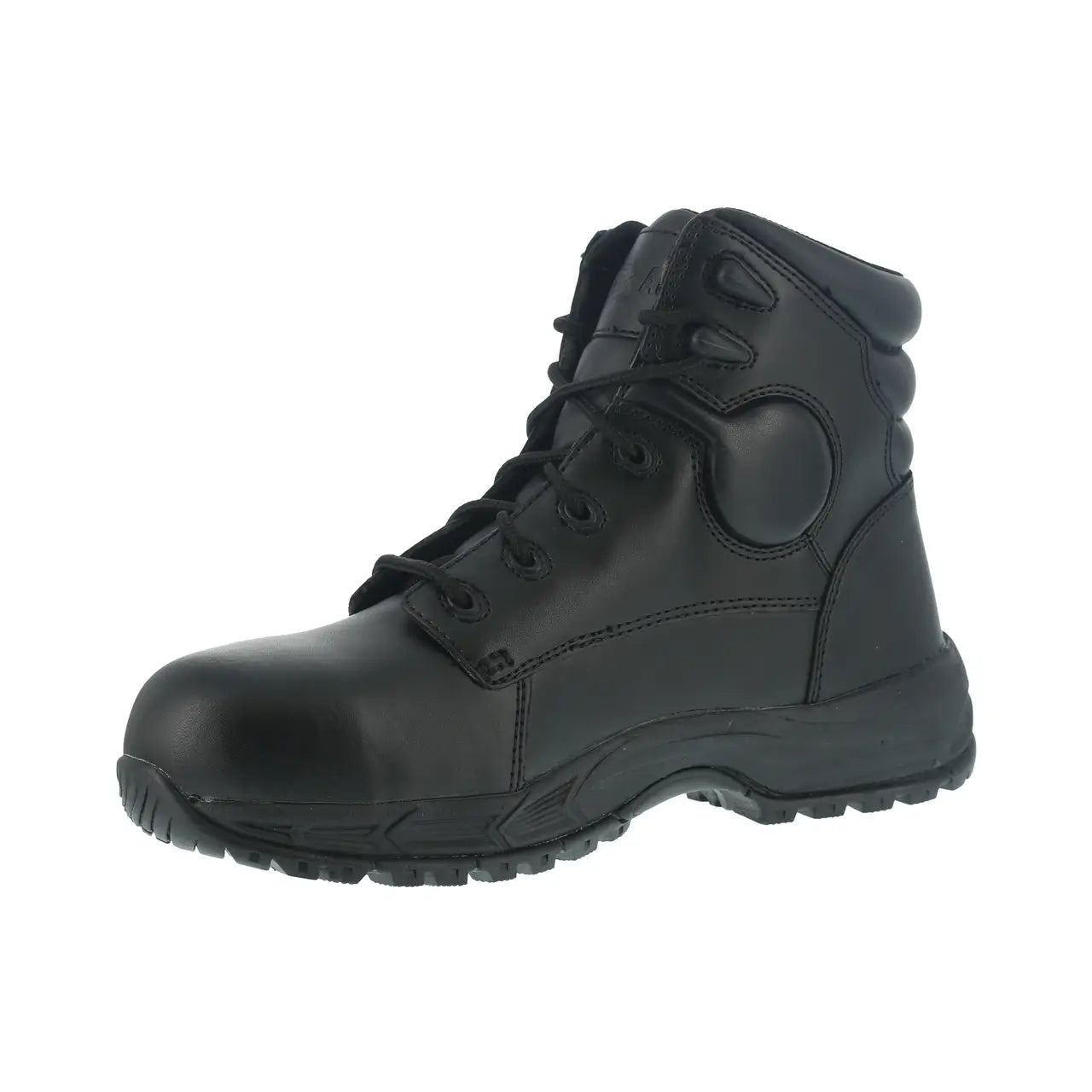 Men's Black Steel Toe Work Boots - 6 Inch Ground Finish Safety Shoes for Construction, Warehouse & Outdoor Work