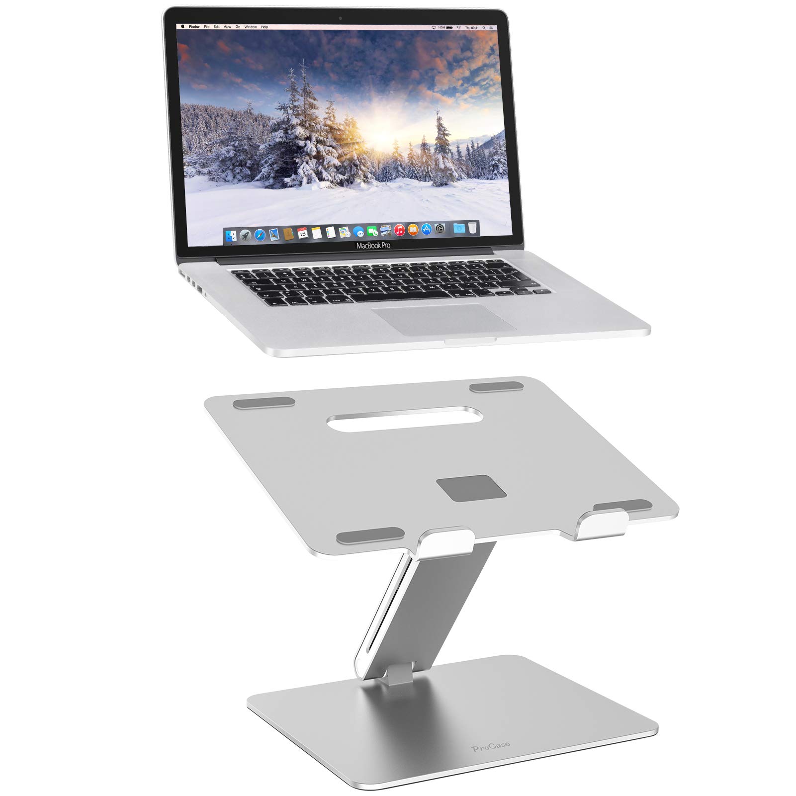 ProCase Adjustable Laptop Stand - Ergonomic Aluminum Laptop Riser for MacBook Pro/Air, Surface, Dell & Lenovo (Up to 15.6