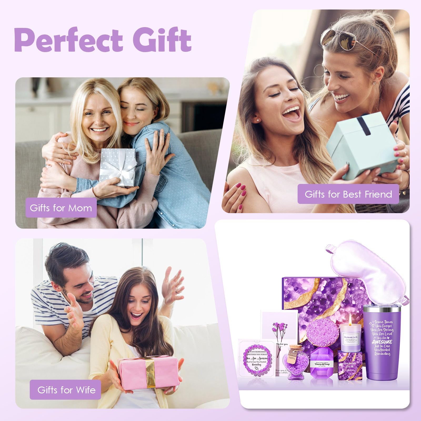 Luxury Spa Gift Baskets for Women - Relaxing Bath & Body Care Set with Essential Oils, Bath Bombs & Scented Candles - Perfect Birthday, Christmas, Get Well Soon or Thank You Gift for Best Friends, Coworkers & Loved Ones - Ideal for Self Care, Stress Relief & Home Spa Nights