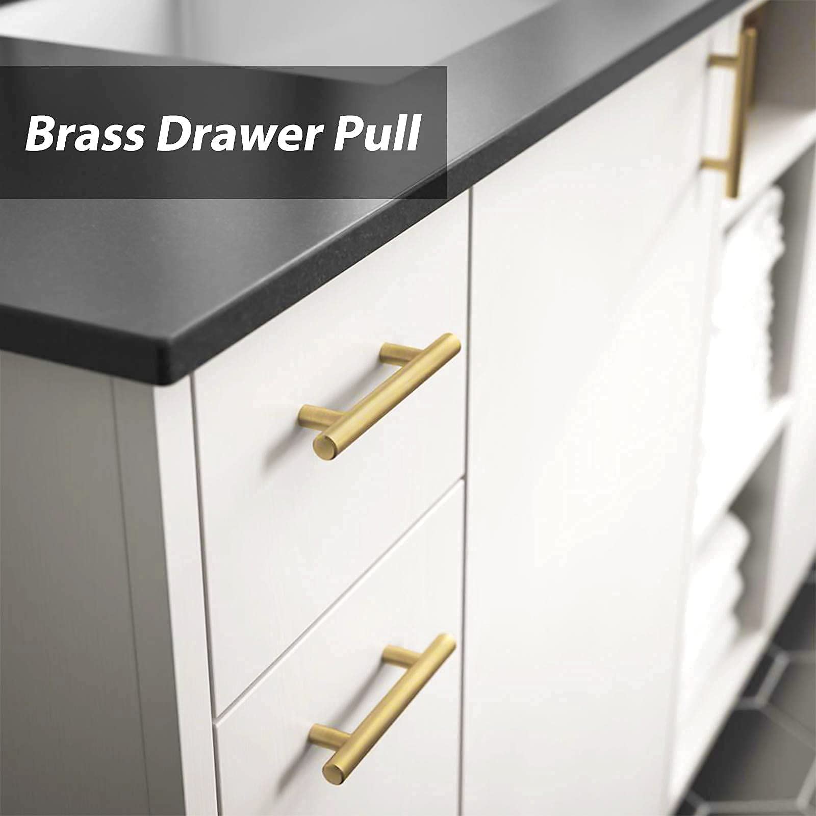 Goldenwarm Gold Cabinet Handles 30 Pack - Vintage Stainless Steel Drawer Pulls for Bathroom & Kitchen (8in Hole Centers)
