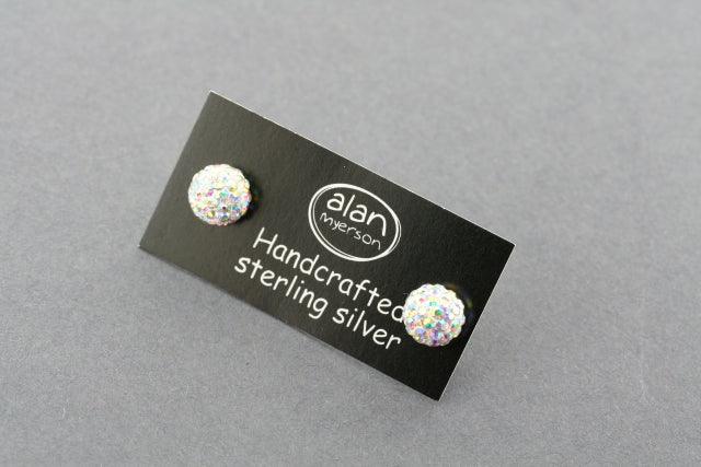 Crystal Ball Stud Earrings - Multi Color Gemstone Dangle Earrings for Women - Perfect for Parties, Weddings & Everyday Wear