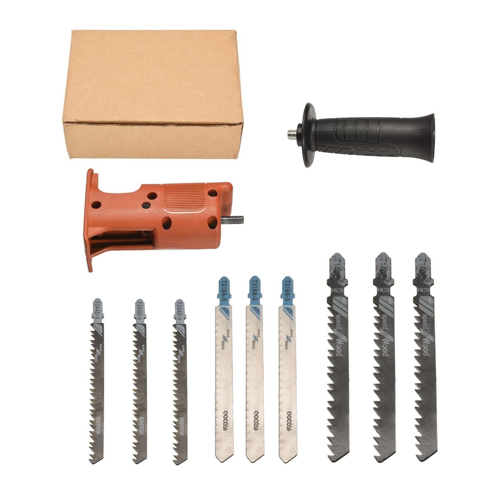 Leosuper Electric Drill Adapter - Reciprocating Saw Attachment for Wood & Metal Cutting | DIY Hand Tool for Home Improvement & Woodworking Projects (Orange)