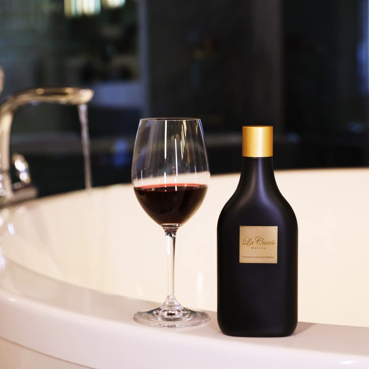 Luxury Red Wine Bubble Bath with French Wine & Natural Ingredients | Hypoallergenic, Gentle Bath for Sensitive Skin | 9.8 Fl Oz | Perfect for Spa Nights, Romantic Baths & Self-Care Relaxation