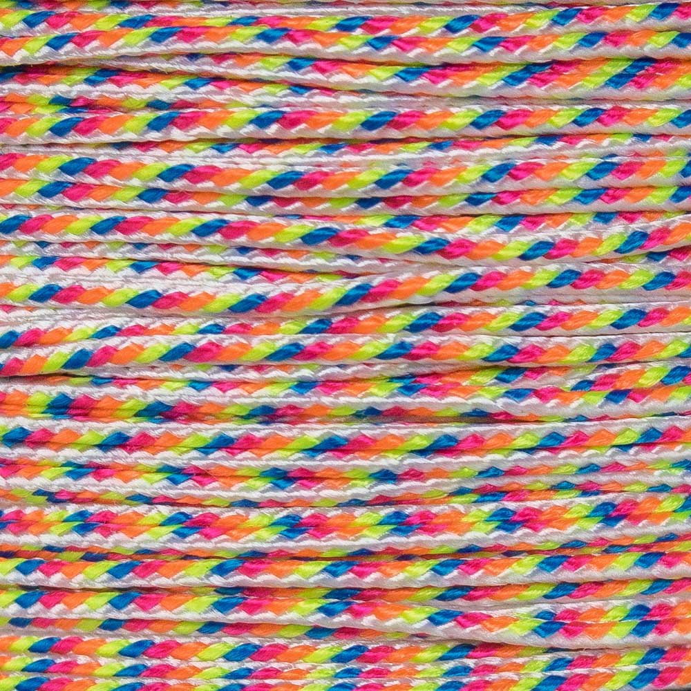 Paracord Planet Micro Cord 1.18mm Diameter 125 Feet Spool - Strong Braided Utility Rope for Survival, Camping, DIY Crafts - Made in USA (Light Stripes)