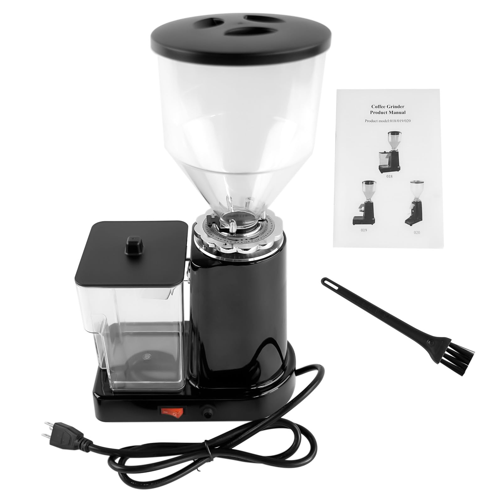 Premium Electric Coffee Bean Grinder - 35oz Large Capacity Flat Burr Grinder with 19 Adjustable Settings for Espresso, French Press & Drip Coffee - Perfect for Home & Commercial Use (Black)