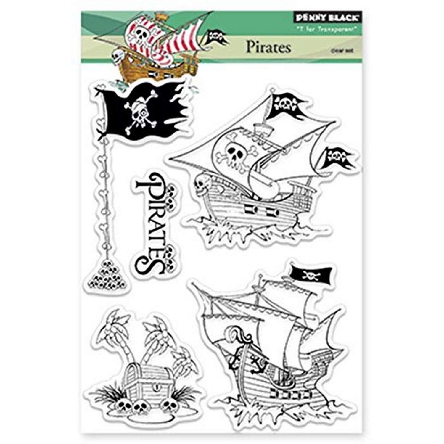 Penny Black 30-186 Pirates Transparent Stamps - Vintage Collectible Stamps for Scrapbooking, Card Making & Philately