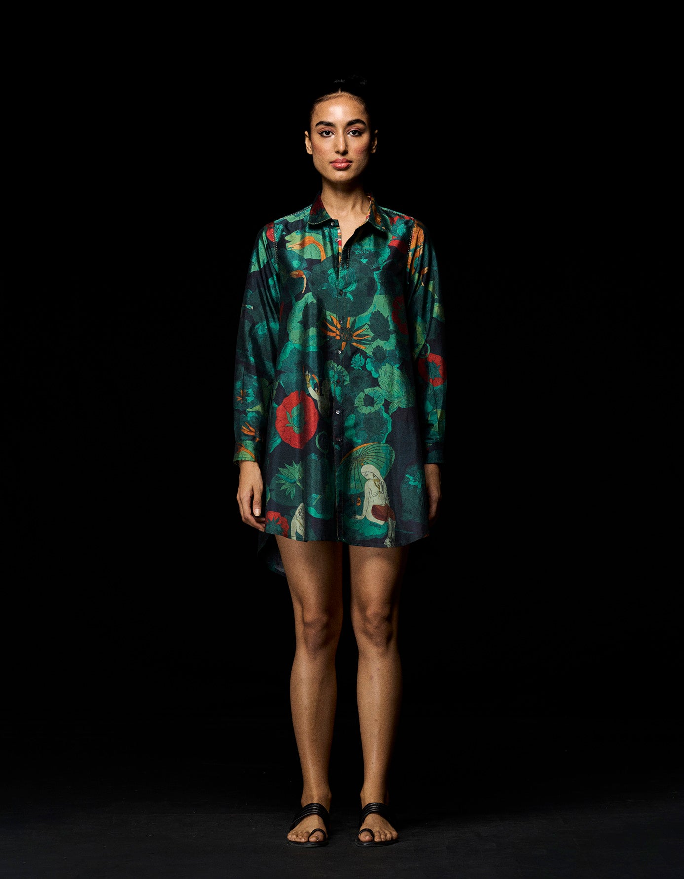 Luxury Oversized Silk Dupion Shirt in Emerald Green - Elegant & Comfortable for Casual Wear, Office & Special Occasions