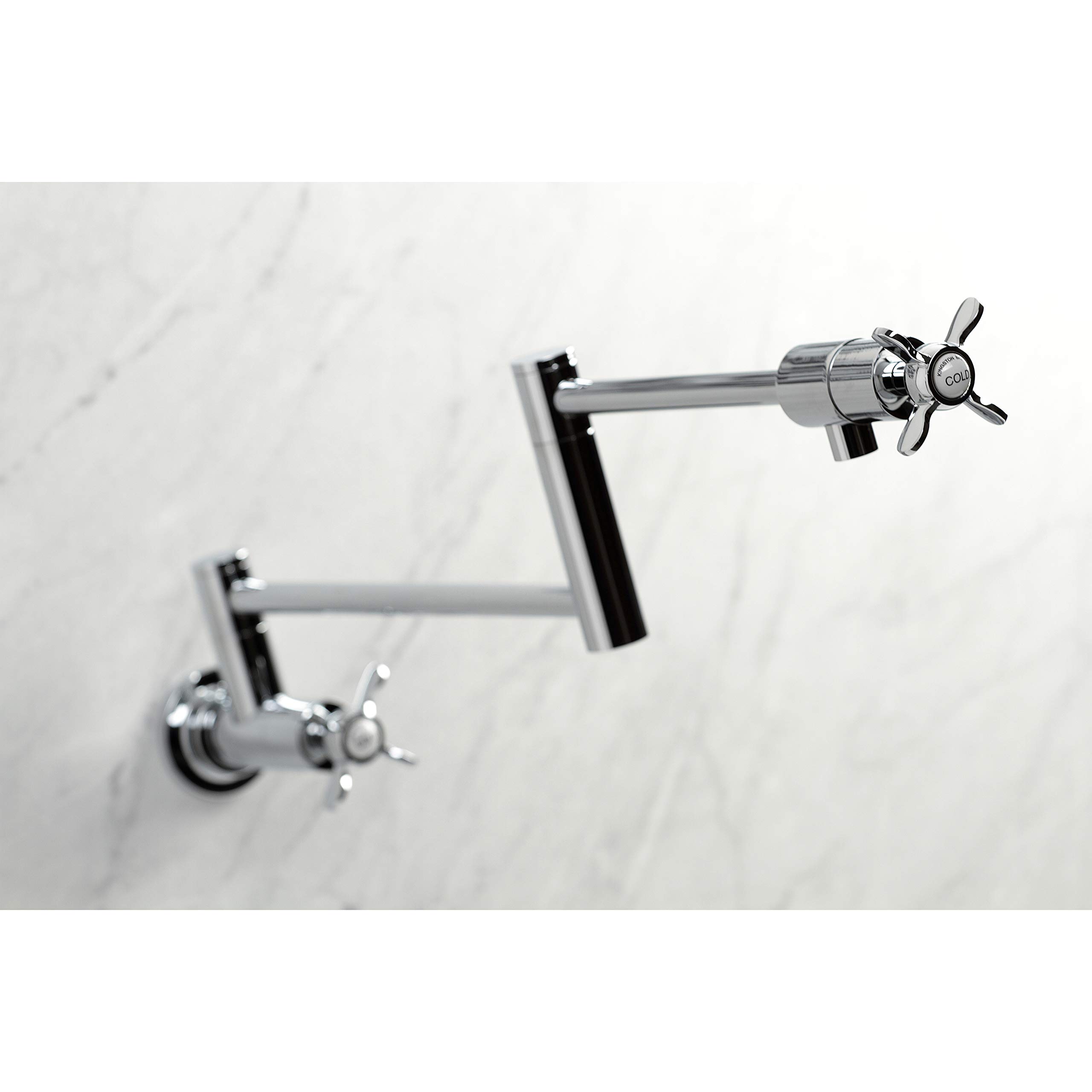 Kingston Brass KS4101BEX Essex Wall Mount Pot Filler Faucet - Polished Chrome Finish - Perfect for Kitchen Sink, Stove & Cooking Area