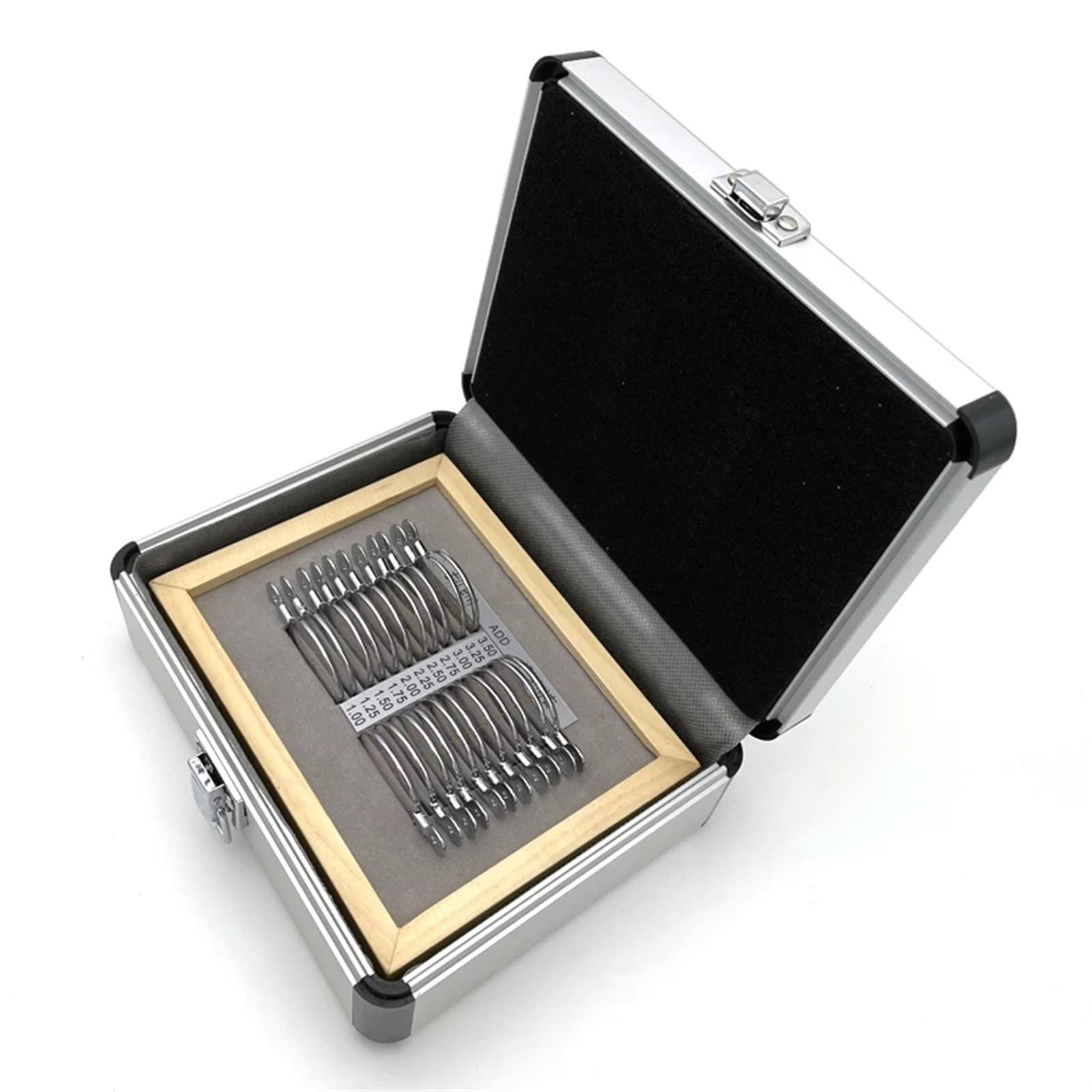 HCCTOZZ Professional Progressive Test Lens Set - Optical Equipment for Eye Exams - Ophthalmic Aluminum Tray with Case - Perfect for Optometrists, Eye Clinics & Vision Testing