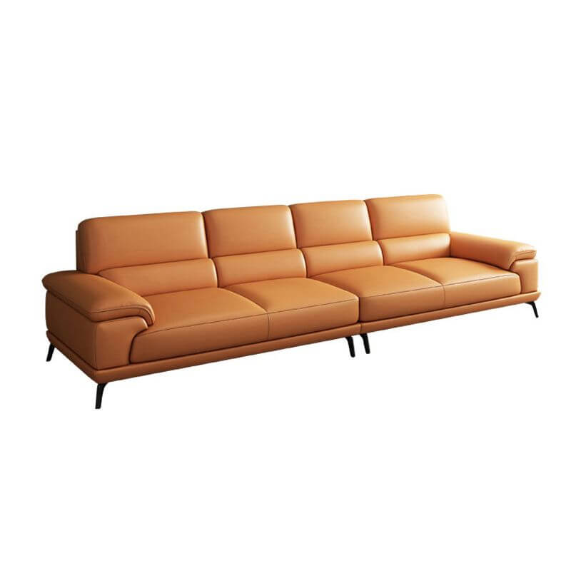 Modern Leather Cushion Back Modular Sofa Set - Pillow Top Arm Sofa for Living Room, Lounge & Home Theater - Comfortable Sectional Couch for Relaxing & Entertaining