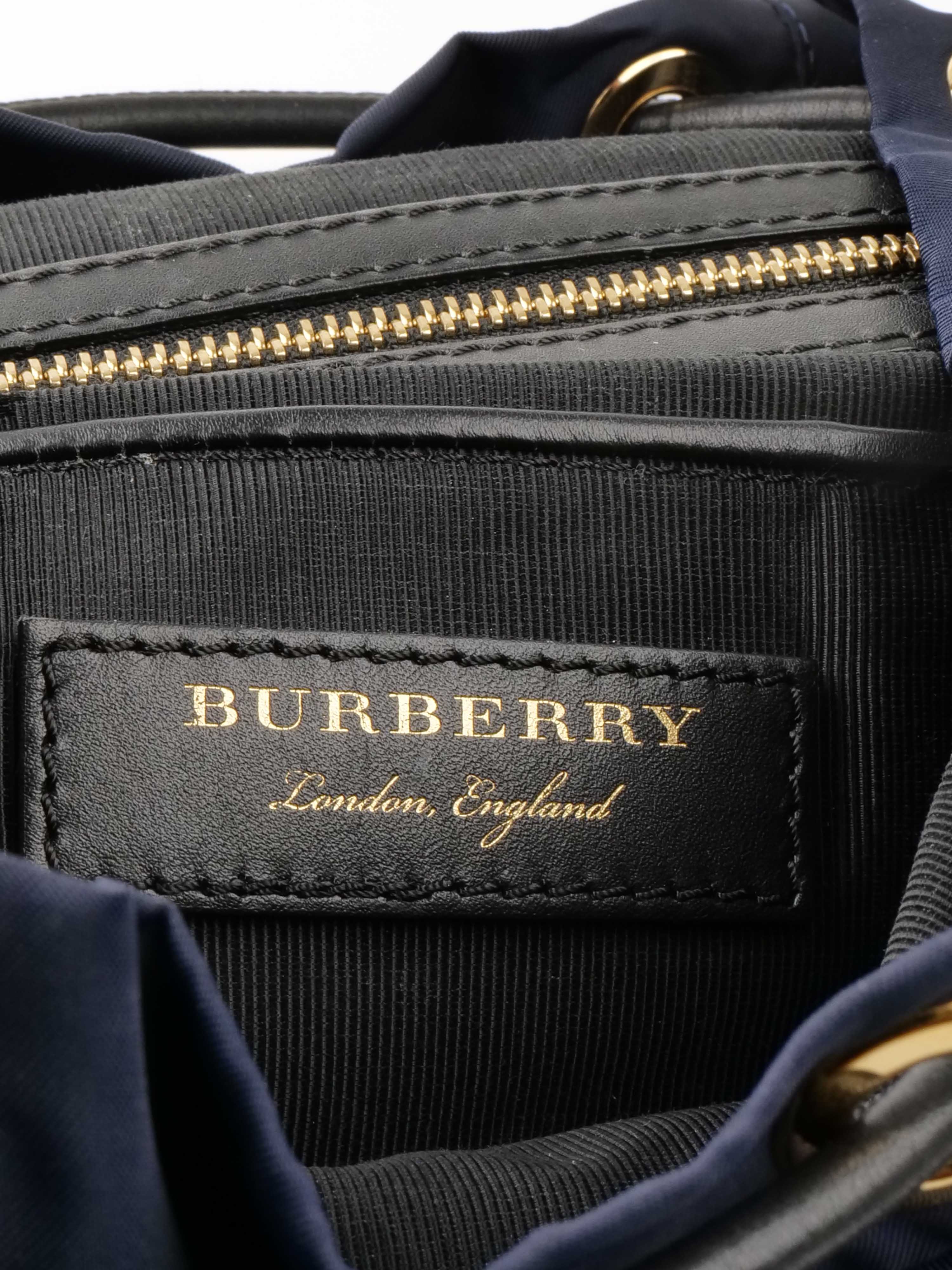 Burberry Navy Nylon Backpack for Men & Women | Waterproof Travel Backpack | Stylish Laptop Bag for Work, School & Outdoor Adventures